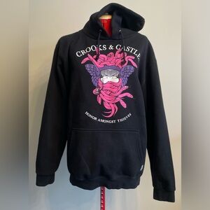 Crooks & Castles - cotton blend black pullover hoodie Size Medium